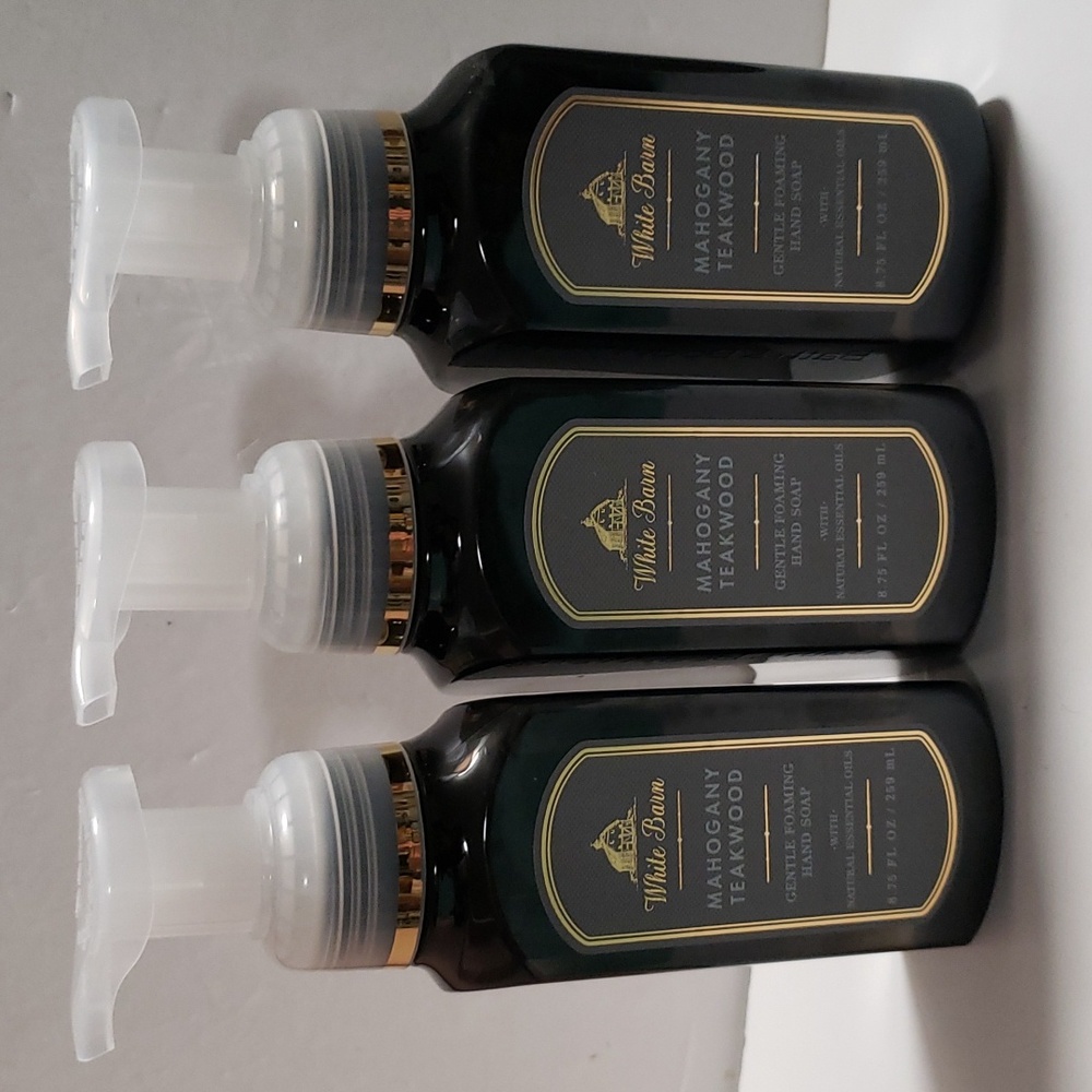 *3 Bath & Body Works White Barn -  MAHOGANY TEAKWOOD Foaming Hand Soap